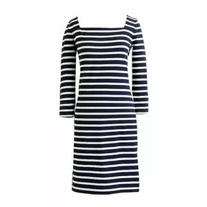 J. Crew Square-neck knit dress in stripe